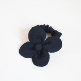 Black Silk Flower Scrunchie