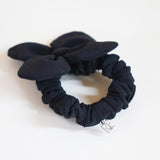 Black Silk Flower Scrunchie