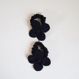 Black Silk Flower Scrunchie