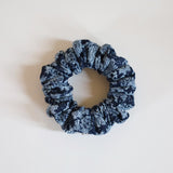 Indigo Flower Mini Scrunchie