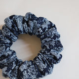 Indigo Flower Mini Scrunchie