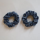 Indigo Flower Mini Scrunchie