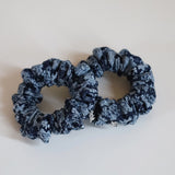Indigo Flower Mini Scrunchie