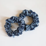 Indigo Flower Mini Scrunchie