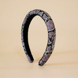 Slender Headband Black Paisley No Studs