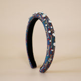 Slender Headband Blue Silver