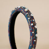 Slender Headband Blue Silver