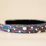 Slender Headband Blue Silver