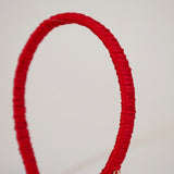 Bright Red Gather Silk Headband