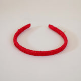 Bright Red Gather Silk Headband
