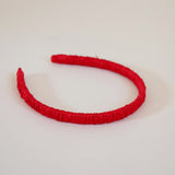 Bright Red Gather Silk Headband