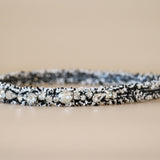 Narrow Headband Black White Tweed