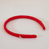 Bright Red Gather Silk Headband