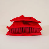 Matte Velour Bright Red Big Ribbon Hair Clip