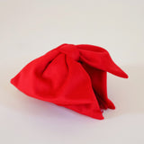 Matte Velour Bright Red Big Ribbon Hair Clip