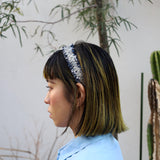 Frills Navy Tweed Headband No Studs