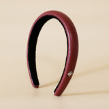 Slender Headband Eco Red Leather No Studs