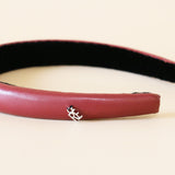 Slender Headband Eco Red Leather No Studs