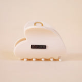 Ivory White Heart Clip