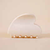 Ivory White Heart Clip