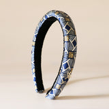 Slender Headband Navy White No Studs