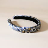 Slender Headband Navy White No Studs