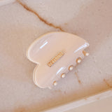 Ivory White Heart Clip