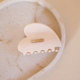 Ivory White Heart Clip