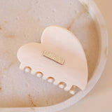Ivory White Heart Clip