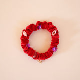 Velour Red Jewel Mini Scrunchie