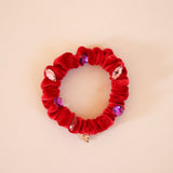 Velour Red Jewel Mini Scrunchie