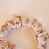 Velour Brown Chain Mini Scrunchie