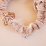 Velour Brown Chain Mini Scrunchie