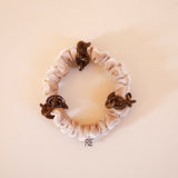Velour Brown Chocolate Chain Mini Scrunchie