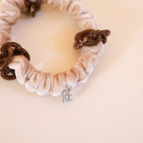Velour Brown Chocolate Chain Mini Scrunchie