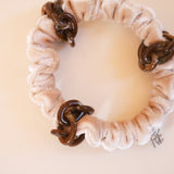 Velour Brown Chocolate Chain Mini Scrunchie
