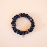 Velour Silver Chain Mini Scrunchie