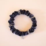 Velour Silver Chain Mini Scrunchie