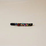 Straight Hair Clip Black Rainbow