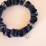 Velour Silver Chain Mini Scrunchie