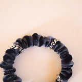Velour Silver Chain Mini Scrunchie