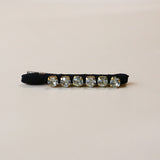 Straight Hair Clip Black Studs