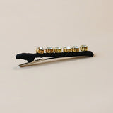 Straight Hair Clip Black Studs