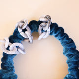 Velour Blue Chain Mini Scrunchie