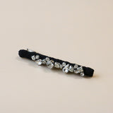 Straight Hair Clip Black Silver