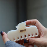 Milky White Gloss Hair Clip