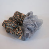 Croco Jacquard Organdy Half Scrunchie