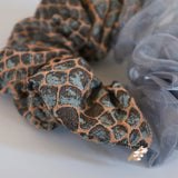 Croco Jacquard Organdy Half Scrunchie