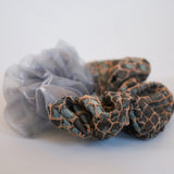 Croco Jacquard Organdy Half Scrunchie