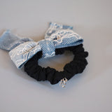 Denim Lace Ribbon Pony Scrunchie